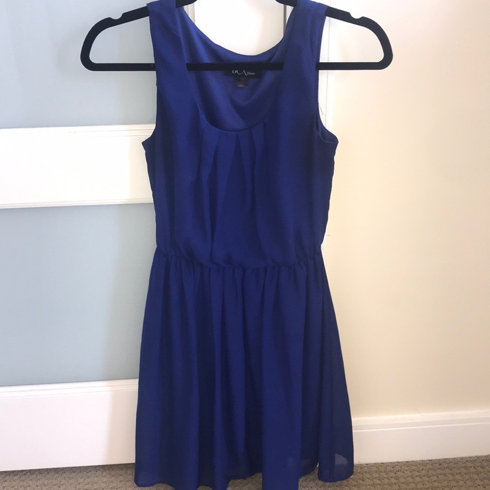 🇺🇸 Flowy BCX Cinched Blue Sleeveless Dress